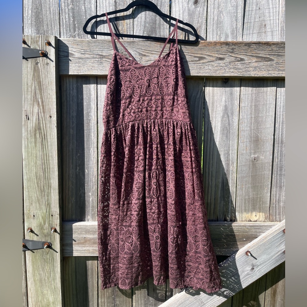 Xhilaration Mushroom colored Lace Dress Size L